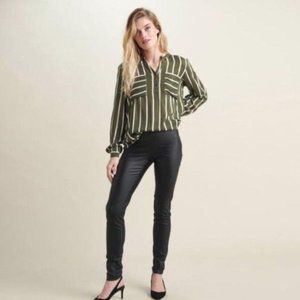 NEW Kaffe Kaada Black Faux Leather Leggings